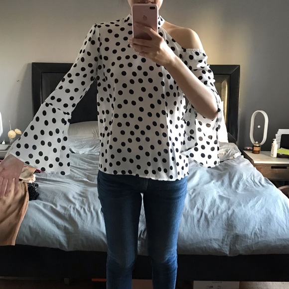 Allen Schwartz Polka Dots Top - Picture 1 of 6